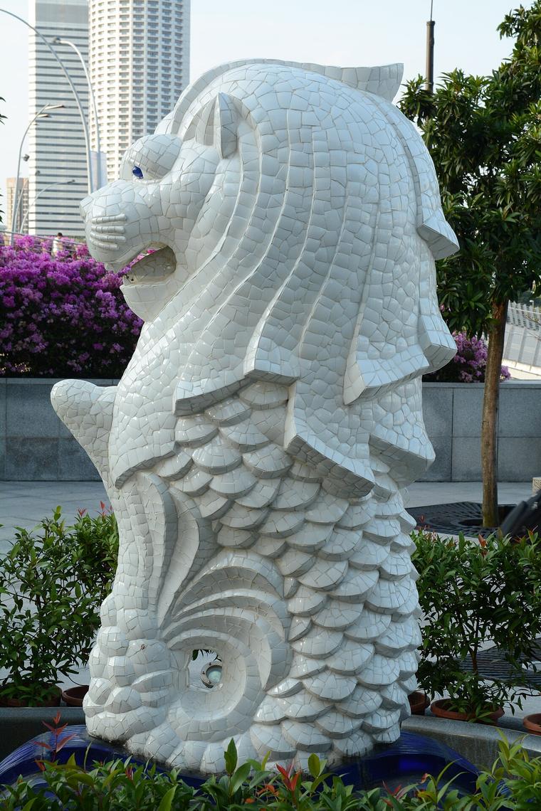 新加坡鱼尾狮公园地标 Merlion Park Singapore landmark statue